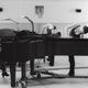 Kai plays the piano with his mother, Kristin, in a rehearsal room at San Francisco Ballet.